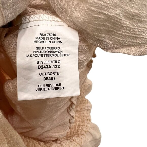 Crescent & Willough Peasant Top Light Peach Scoop Neck Short Sleeve Size L - Picture 7 of 11